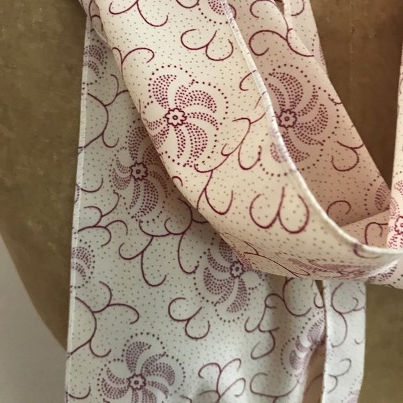 Pink Scarf with Dark Red Design - Picture 2 of 2